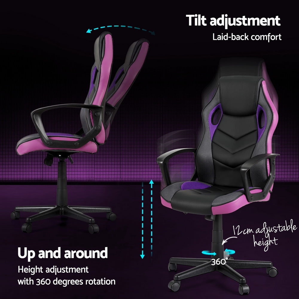 Artiss Gaming Office Chair Computer Chairs Purple Dropshipzone