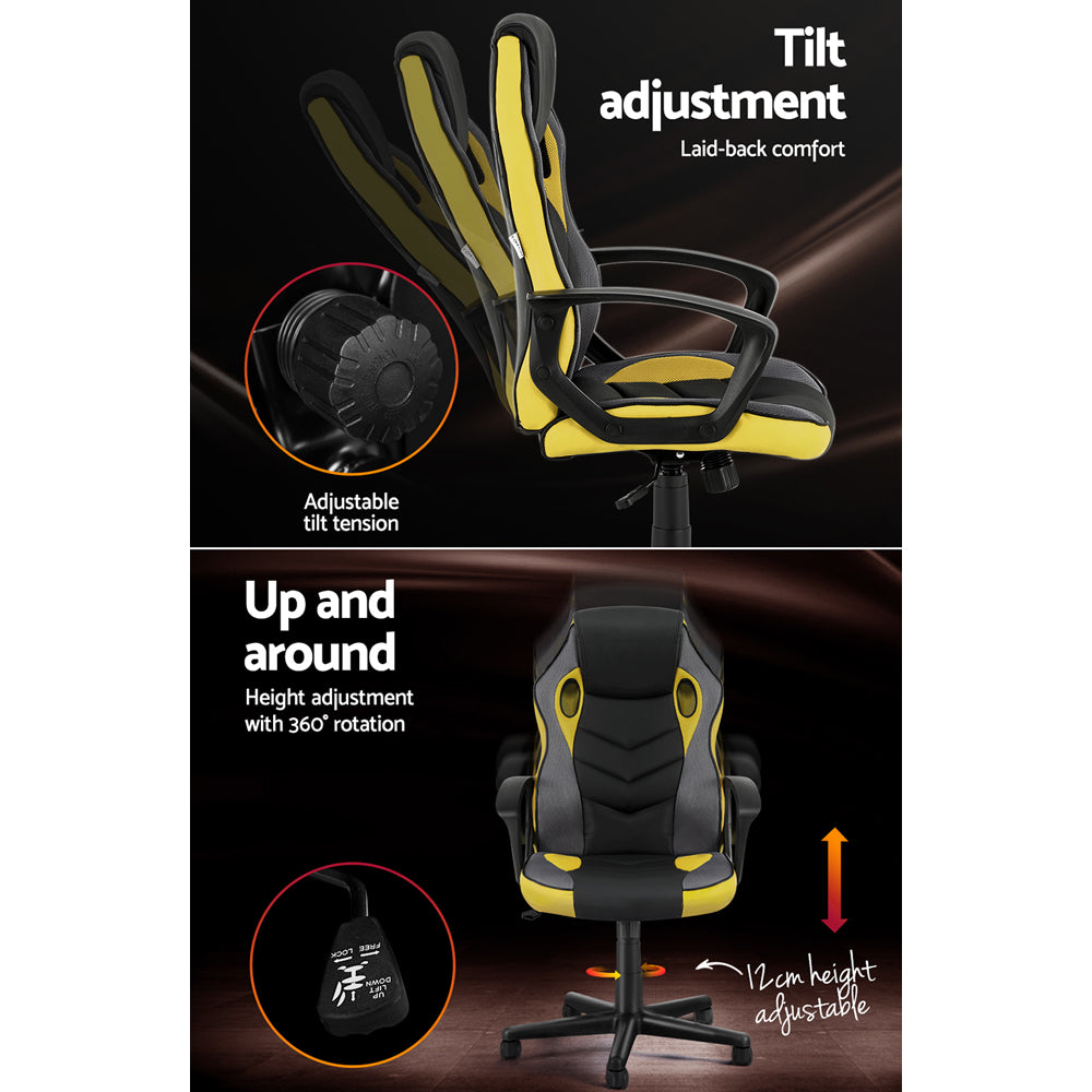 Artiss Gaming Office Chair - Yellow Dropshipzone