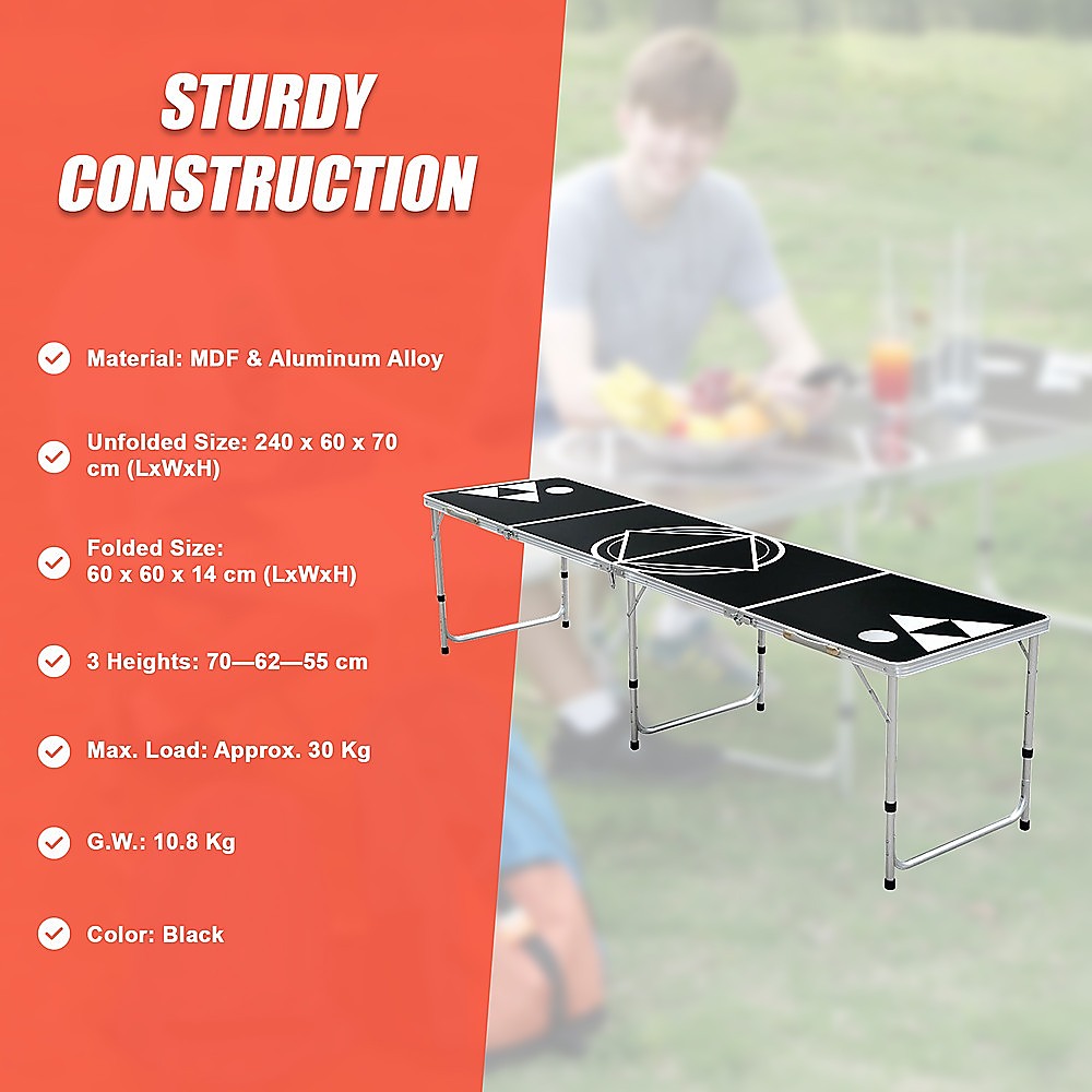 Professional 8ft Beer Pong Table Drinking Game Dropshipzone