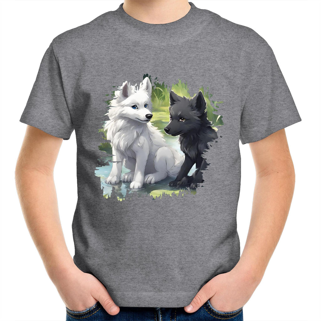 Two Wolves AS Colour Kids Youth T-Shirt Ogo Merch