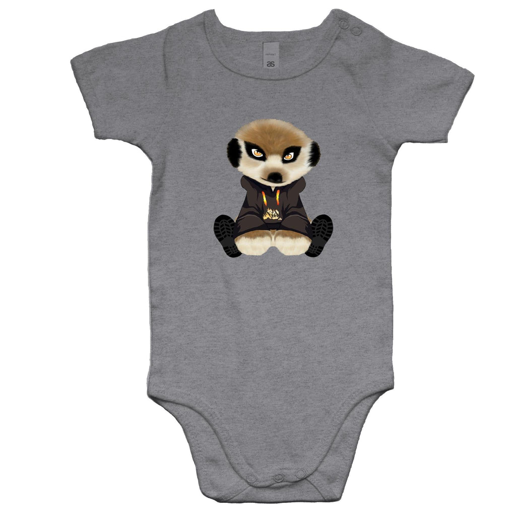 Meerkat in Hoodie AS Colour Mini Me - Baby Onesie Romper Ogo Merch