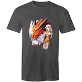 Lady and Pet Dragon AS Colour Staple - Mens T-Shirt Ogo Merch