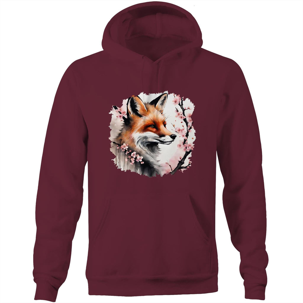 Fox and Tree AS Colour Stencil - Pocket Hoodie Sweatshirt Ogo Merch