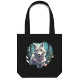 Wolf Print AS Colour Carrie Canvas Tote Bag