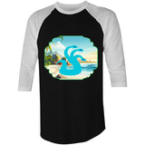 Beach Hydra AS Colour Raglan 3/4 Sleeve TShirt Ogo Merch