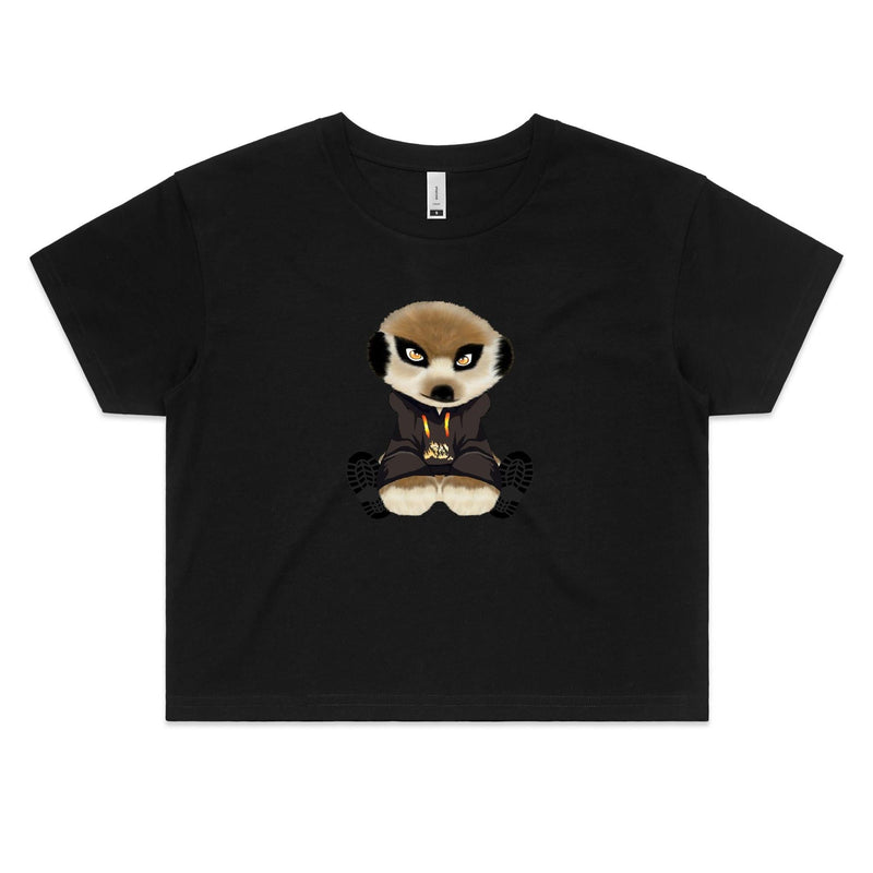 Meerkat in hoodie AS Colour - Women's Crop Tee Ogo Merch