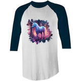 Pretty Unicorn AS Colour Raglan 3/4 Sleeve TShirt Ogo Merch