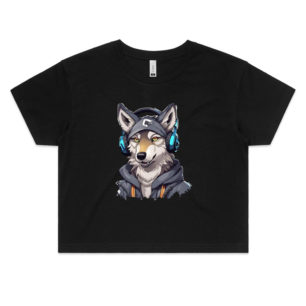 Gaming Wolf AS Colour Women's Crop Tee Ogo Merch