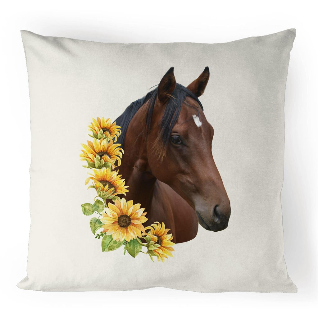 Sunflower Horse 100% Linen Cushion Cover Ogo Merch