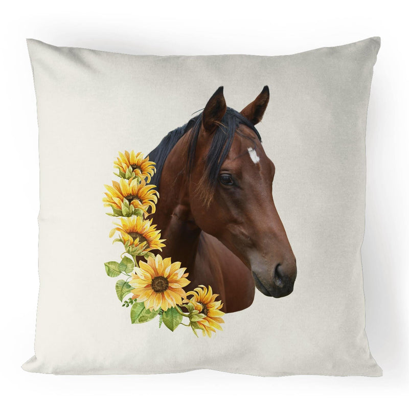 Sunflower Horse 100% Linen Cushion Cover Ogo Merch