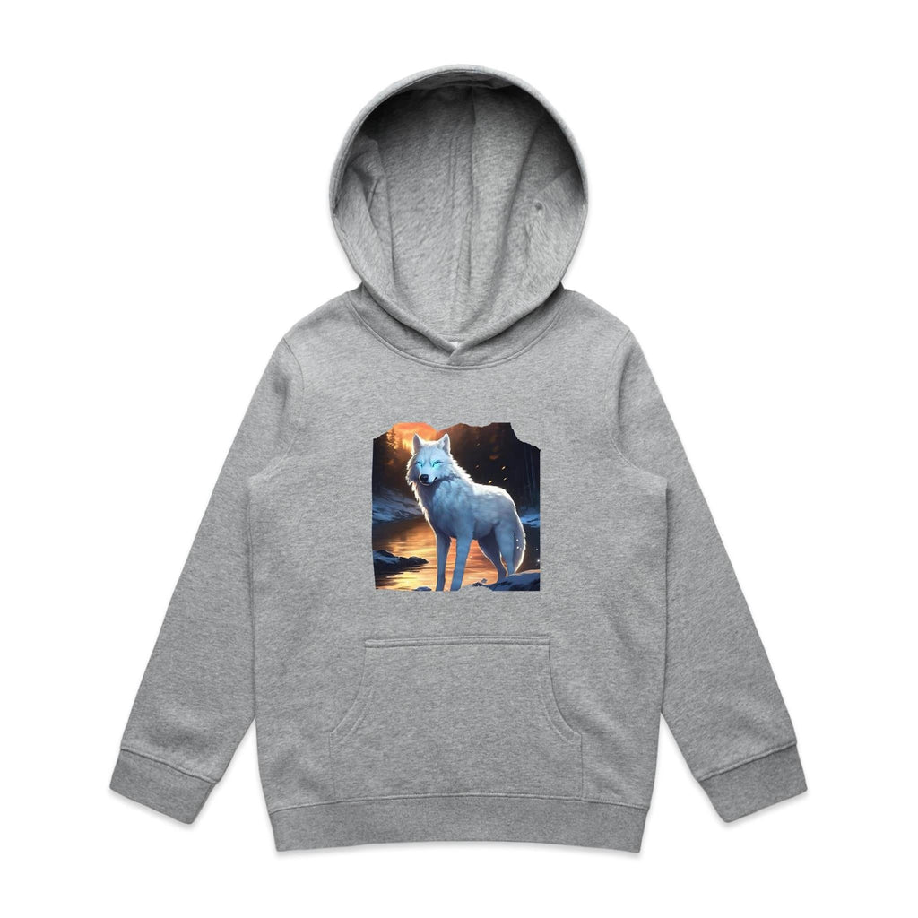 White Wolf AS Colour - Youth Supply Hood Ogo Merch