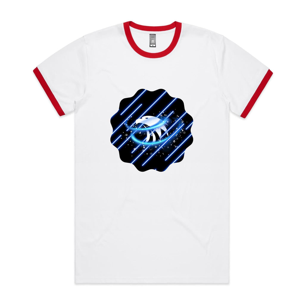 Blue Swirl Eagle AS Colour Staple Ringer Tee Ogo Merch