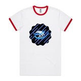 Blue Swirl Eagle AS Colour Staple Ringer Tee Ogo Merch