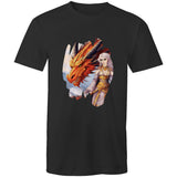 Lady and Pet Dragon AS Colour Staple - Mens T-Shirt Ogo Merch