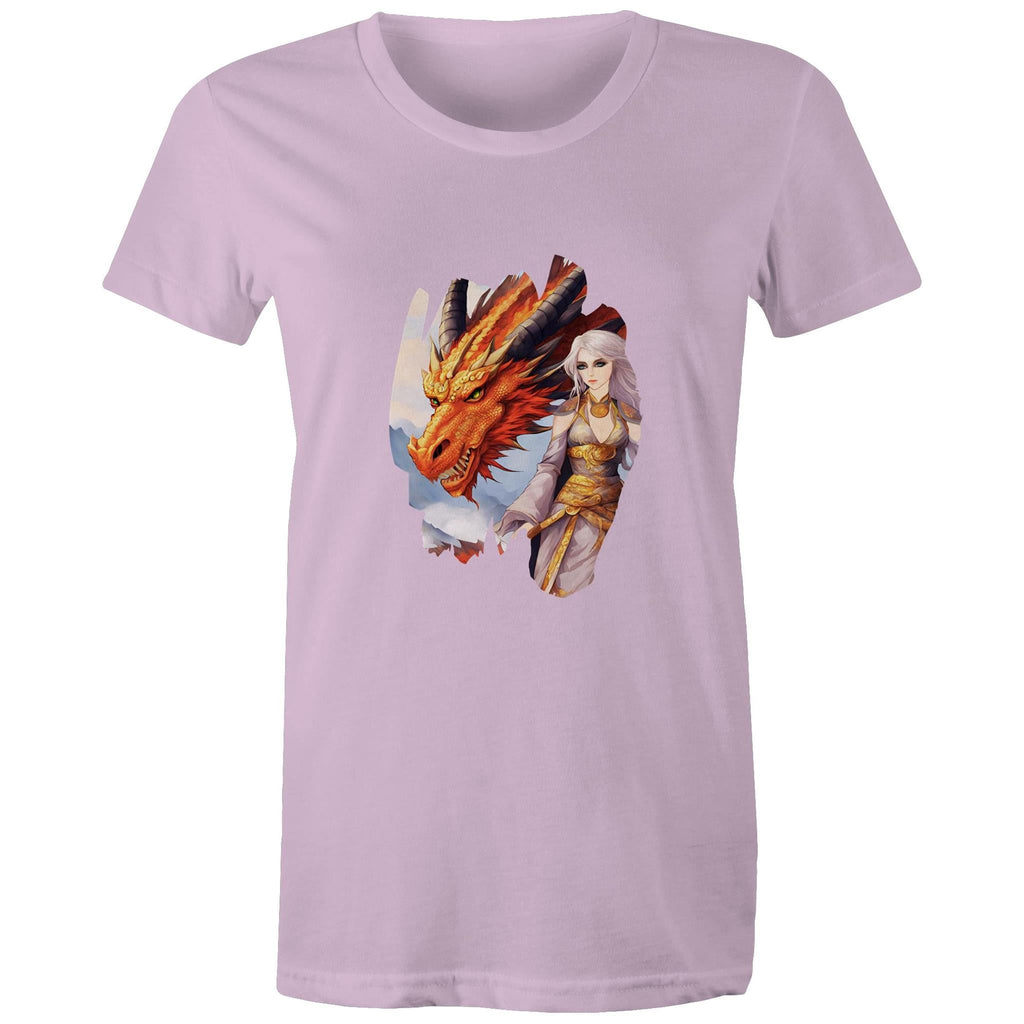 Lady and Pet Dragon AS Colour - Women's Maple Tee Ogo Merch
