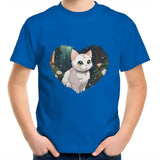 Cat in Heart AS Colour Kids Youth T-Shirt Ogo Merch