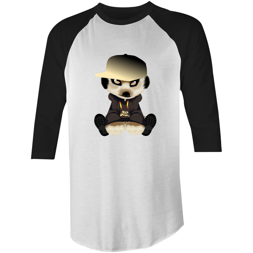 Meerkat in Cap AS Colour Raglan - 3/4 Sleeve T-Shirt Ogo Merch