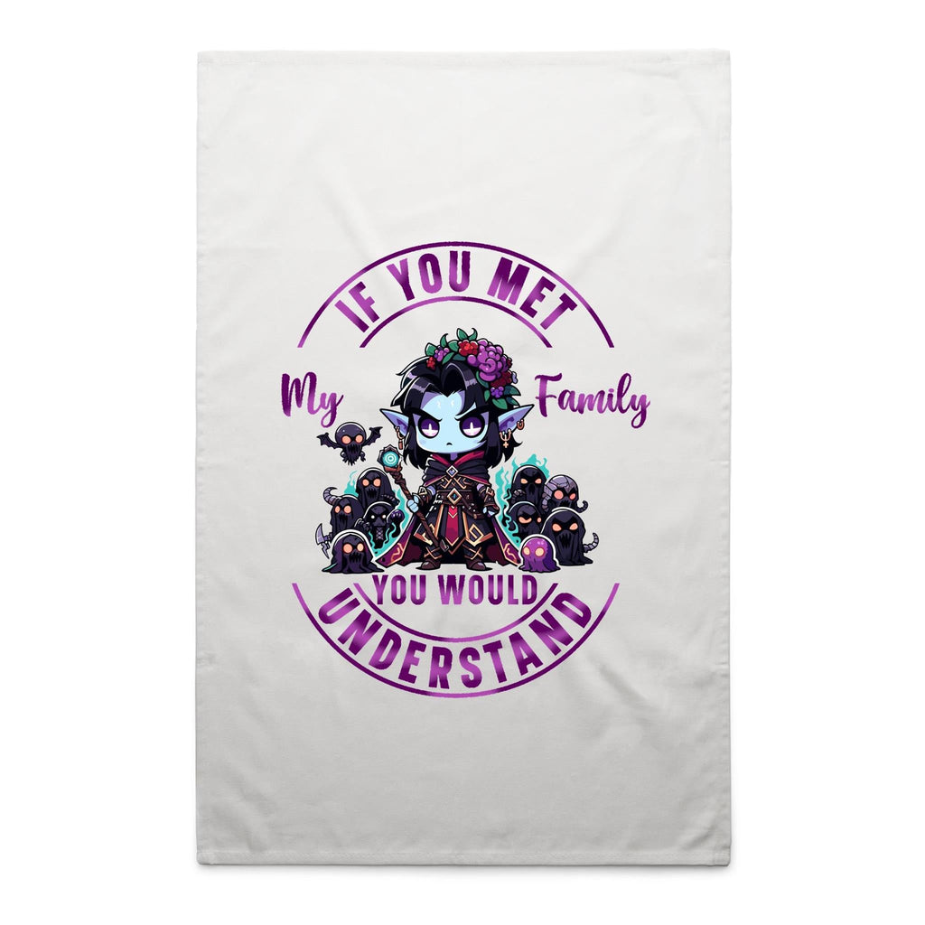 Meet my Family Angry Girl AS Colour Tea Towel Ogo Merch