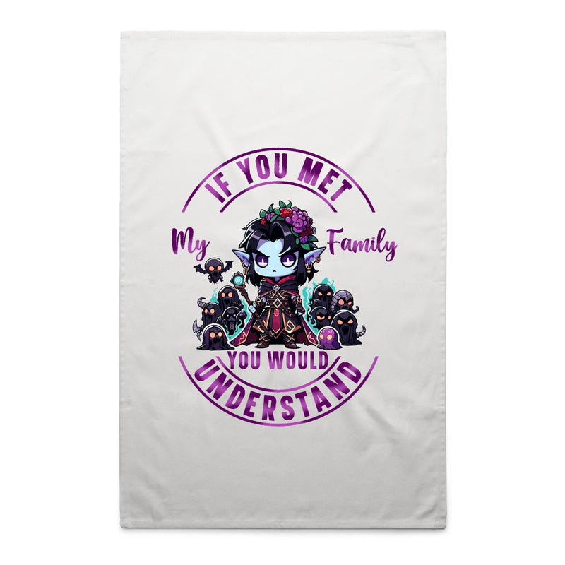 Meet my Family Angry Girl AS Colour Tea Towel Ogo Merch