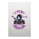Meet my Family Angry Girl AS Colour Tea Towel
