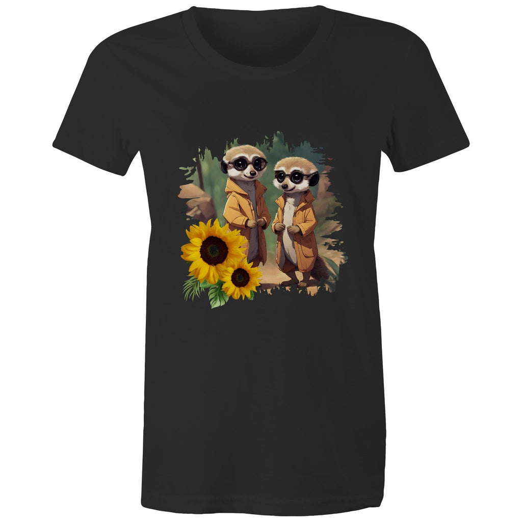 Sunflower Meerkats AS Colour - Women's Maple Tee Ogo Merch