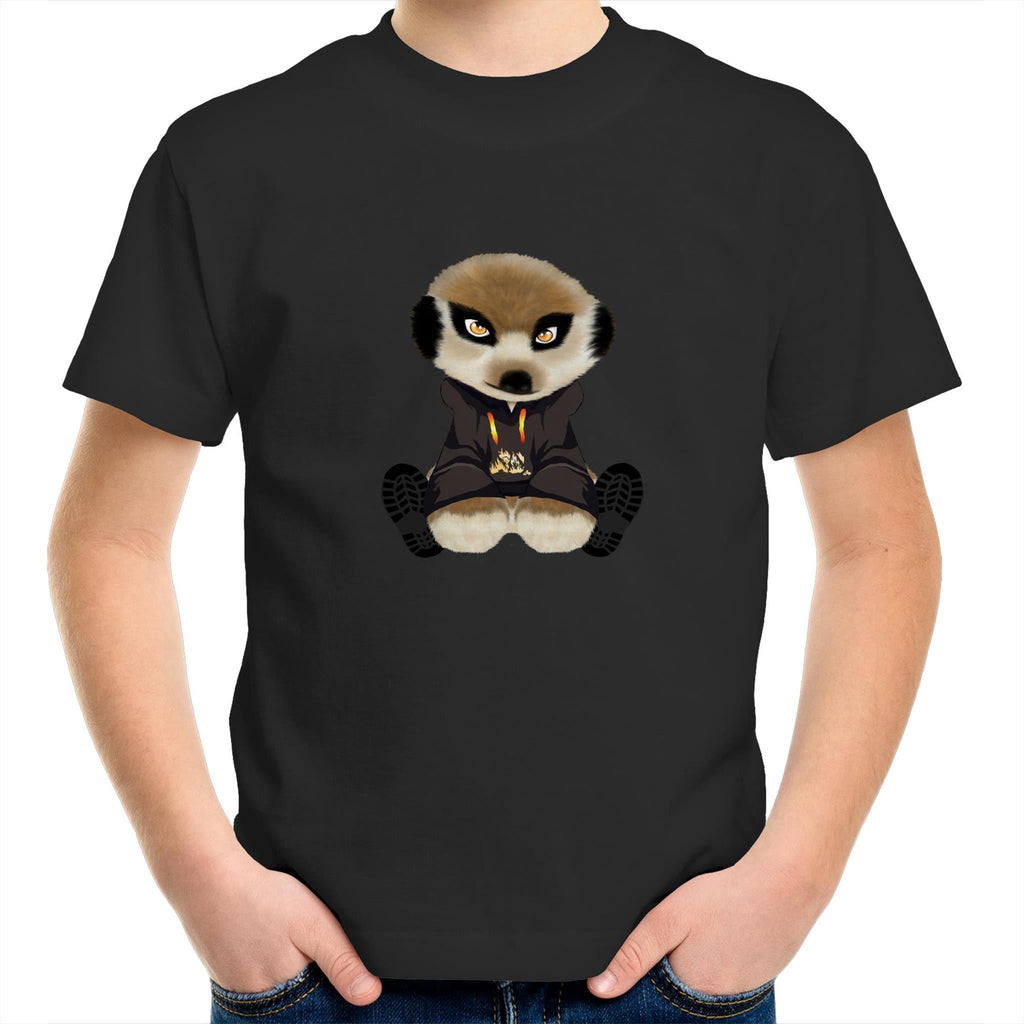 Meerkat in Hoodie AS Colour Kids Youth T-Shirt Ogo Merch