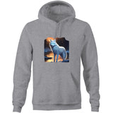 White Wolf AS Colour Stencil - Pocket Hoodie Sweatshirt Ogo Merch