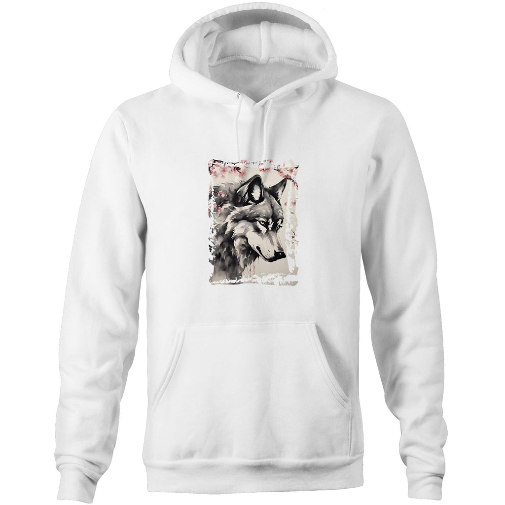 Wolf and Flowers AS Colour Stencil Pocket Hoodie Sweatshirt Ogo Merch