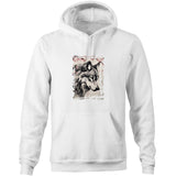 Wolf and Flowers AS Colour Stencil Pocket Hoodie Sweatshirt