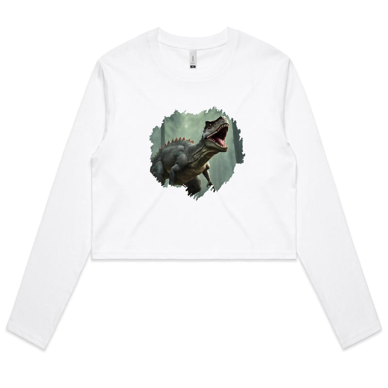 T Rex AS Colour - Women's Long Sleeve Crop Tee Ogo Merch