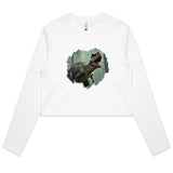 T Rex AS Colour - Women's Long Sleeve Crop Tee Ogo Merch