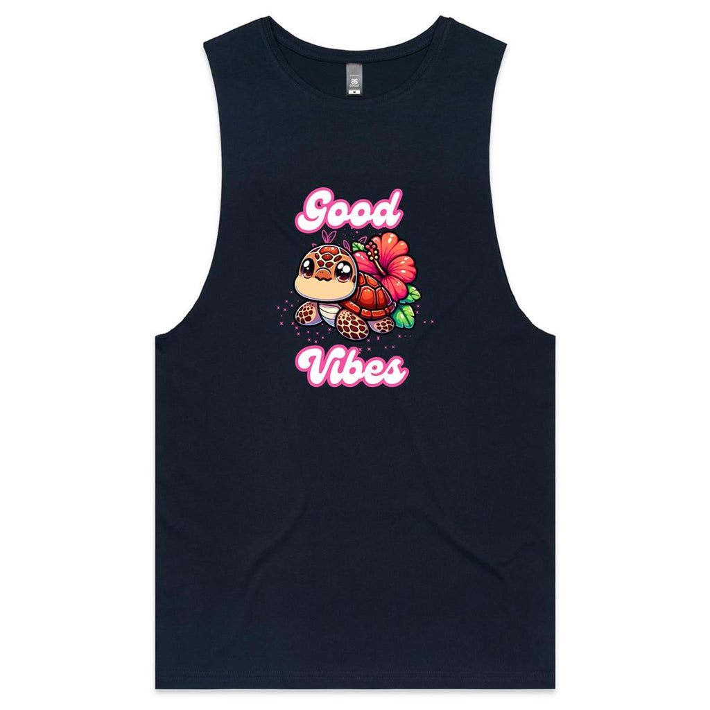 Good Vibes Turtle AS Colour Barnard - Mens Tank Top Tee Ogo Merch