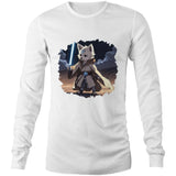 Wolf with Lightsaber AS Colour Base Mens Long Sleeve TShirt Ogo Merch