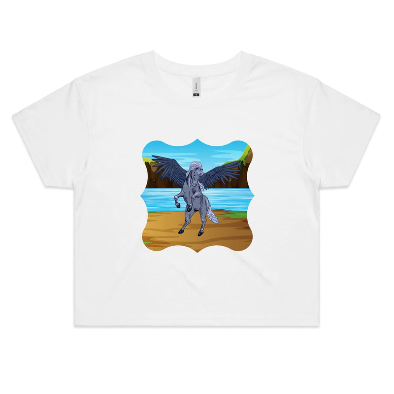 Beach Pegasus AS Colour - Women's Crop Tee Ogo Merch
