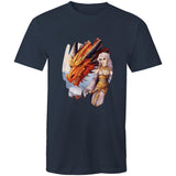 Lady and Pet Dragon AS Colour Staple - Mens T-Shirt Ogo Merch