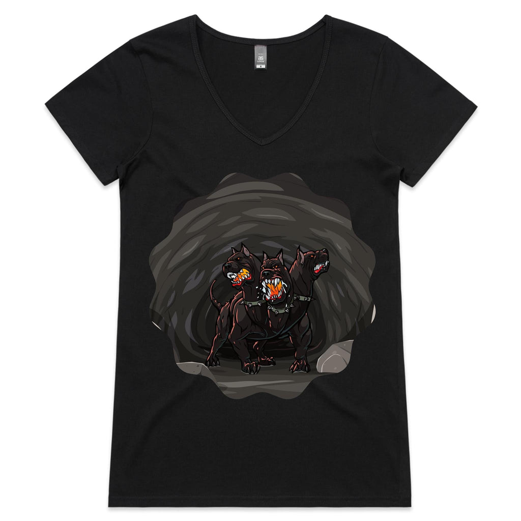 Cave Cerberus AS Colour Bevel Womens VNeck TShirt Ogo Merch