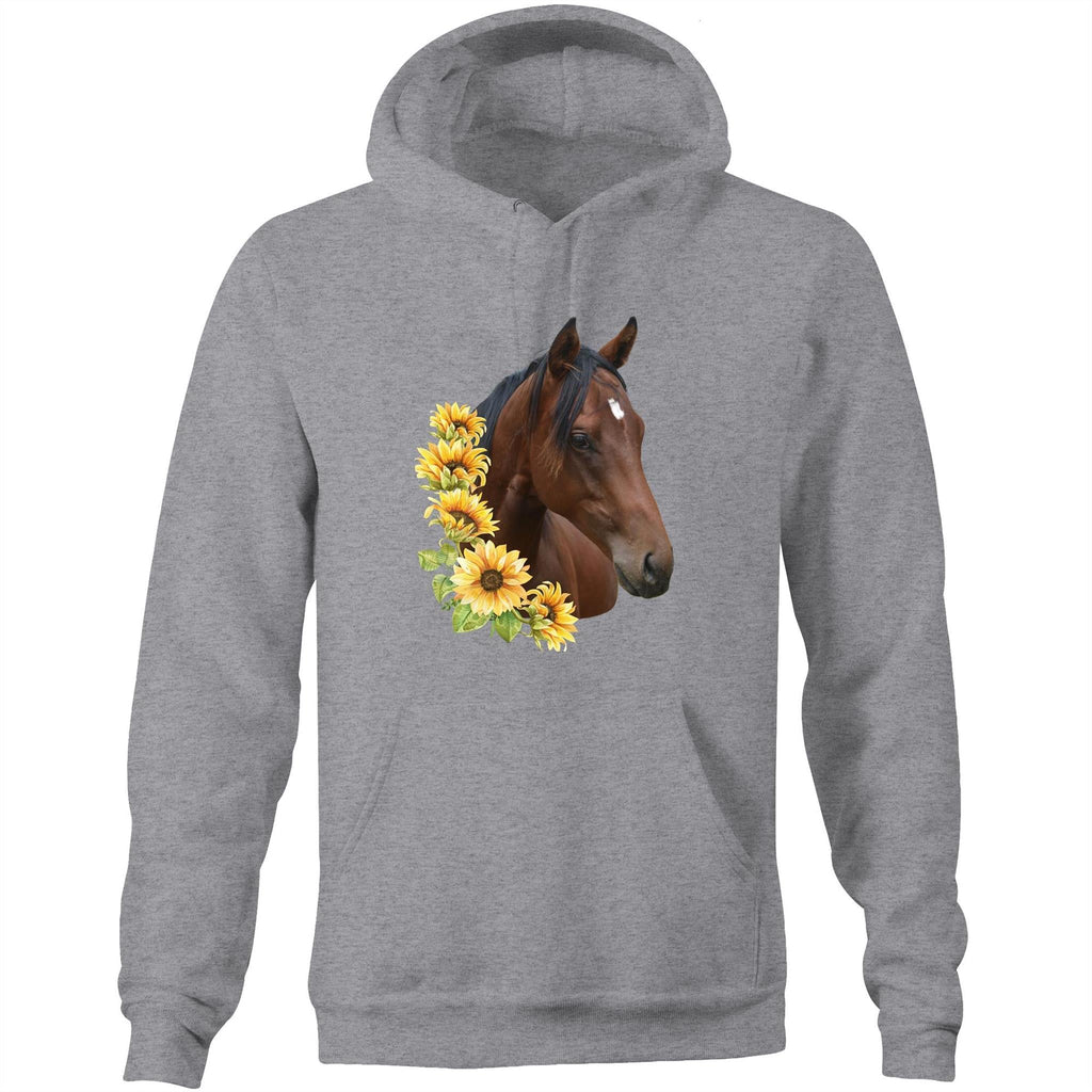 Sunflower Horse AS Colour Stencil - Pocket Hoodie Sweatshirt Ogo Merch