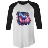 Pretty Unicorn AS Colour Raglan 3/4 Sleeve TShirt Ogo Merch