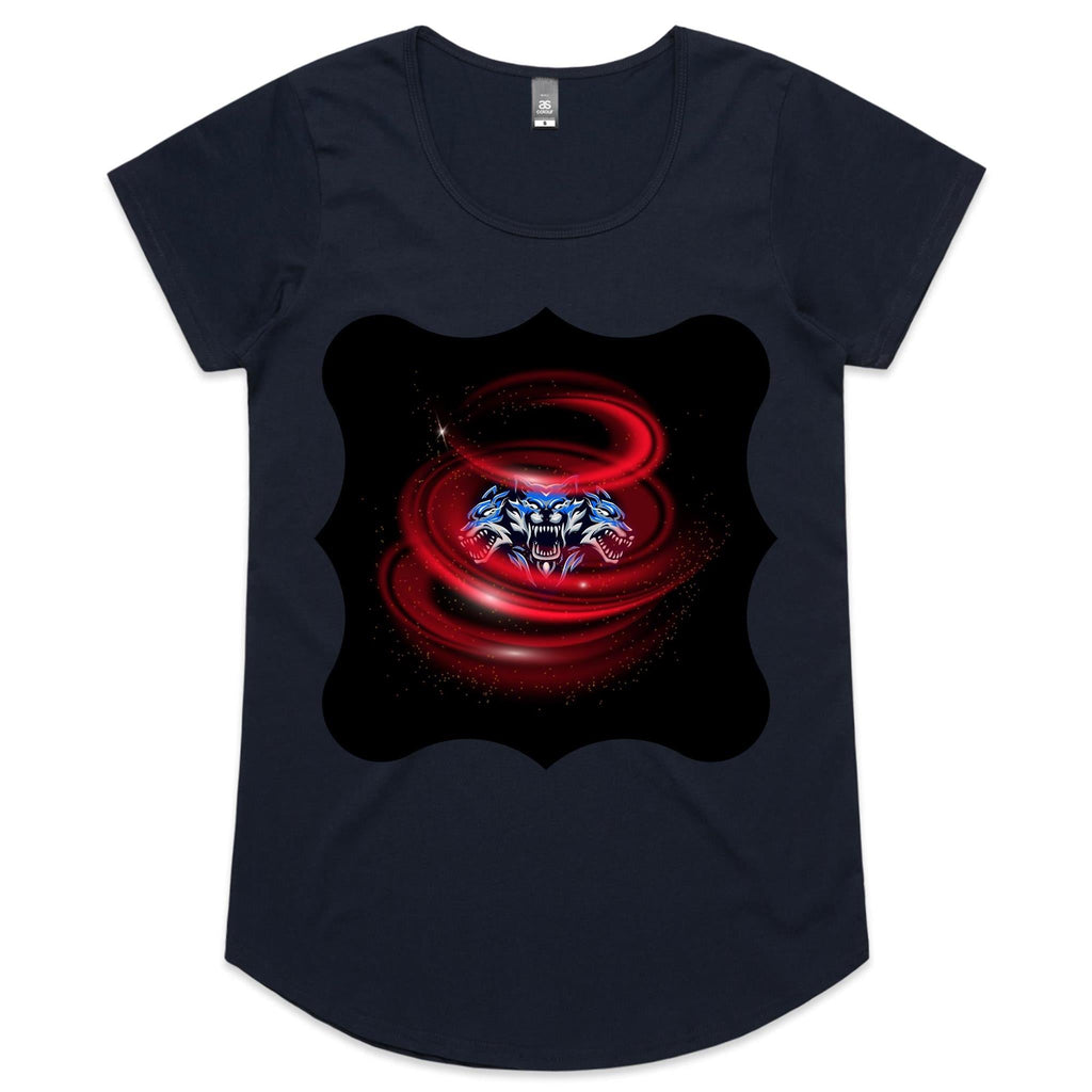 Cerberus Swirl AS Colour Mali Womens Scoop Neck TShirt Ogo Merch