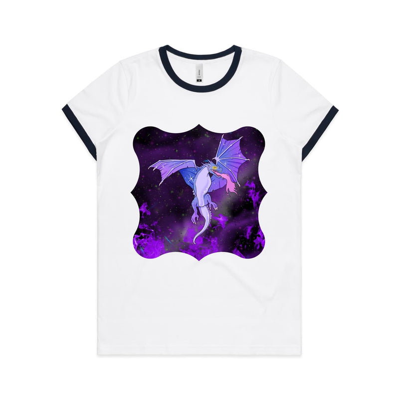 Purple Dragon AS Colour Women's Ringer Tee Ogo Merch