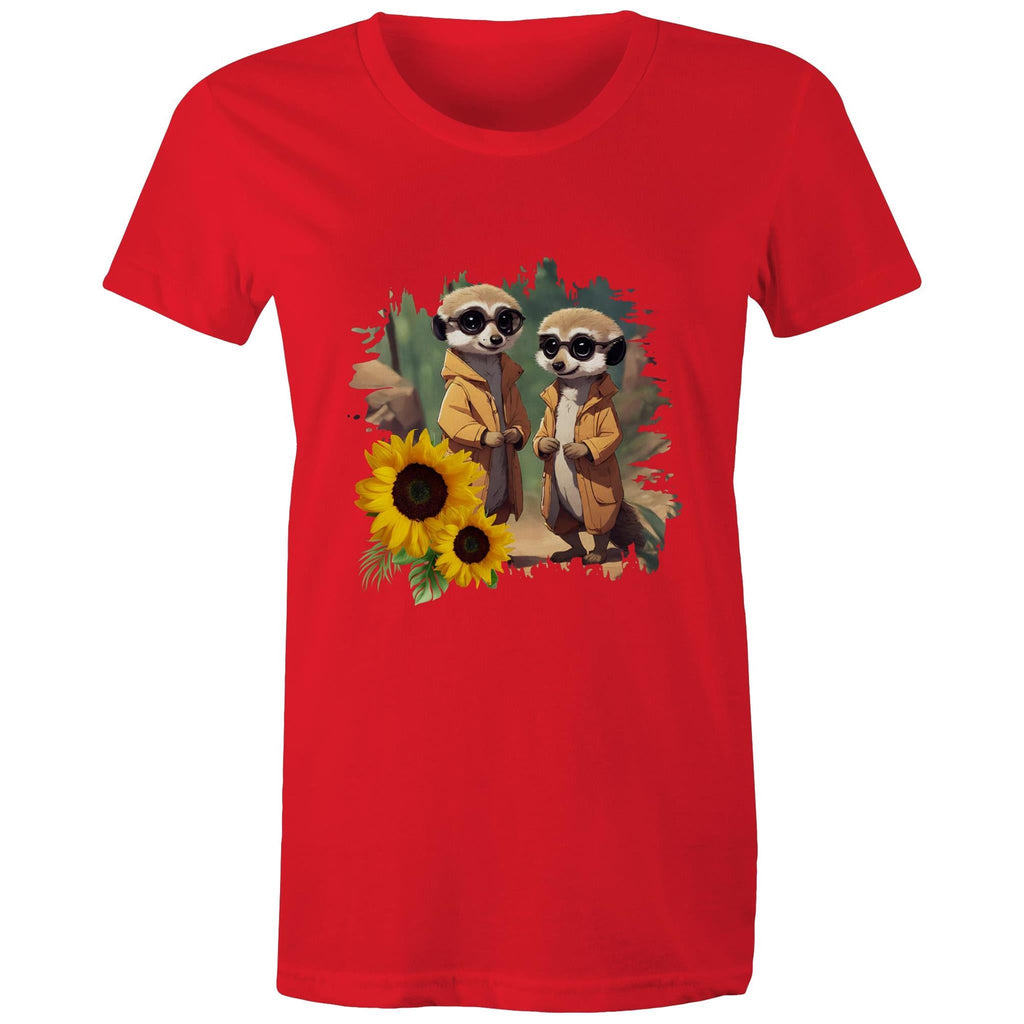 Sunflower Meerkats AS Colour - Women's Maple Tee Ogo Merch