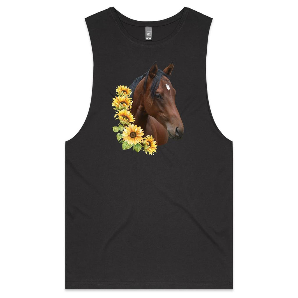 Sunflower Horse AS Colour Barnard - Mens Tank Top Tee Ogo Merch