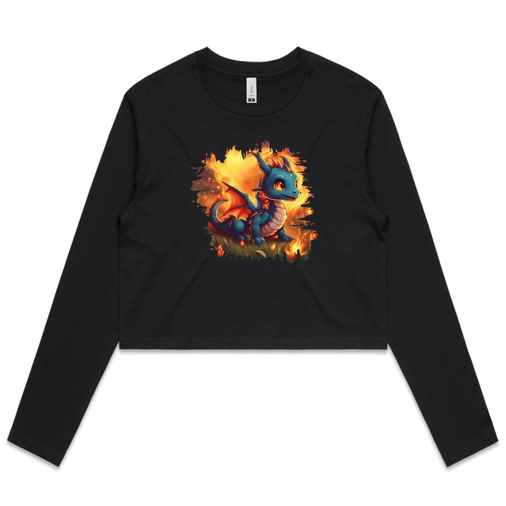 Baby Dragon AS Colour Women's Long Sleeve Crop Tee Ogo Merch