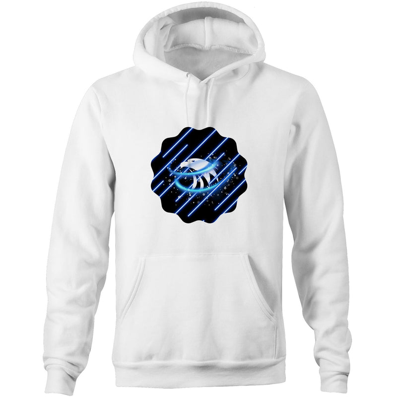 Blue Swirl Eagle AS Colour Stencil - Pocket Hoodie Sweatshirt Ogo Merch