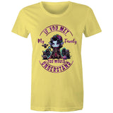 Meet my Family Angry Girl AS Colour - Women's Maple Tee Ogo Merch