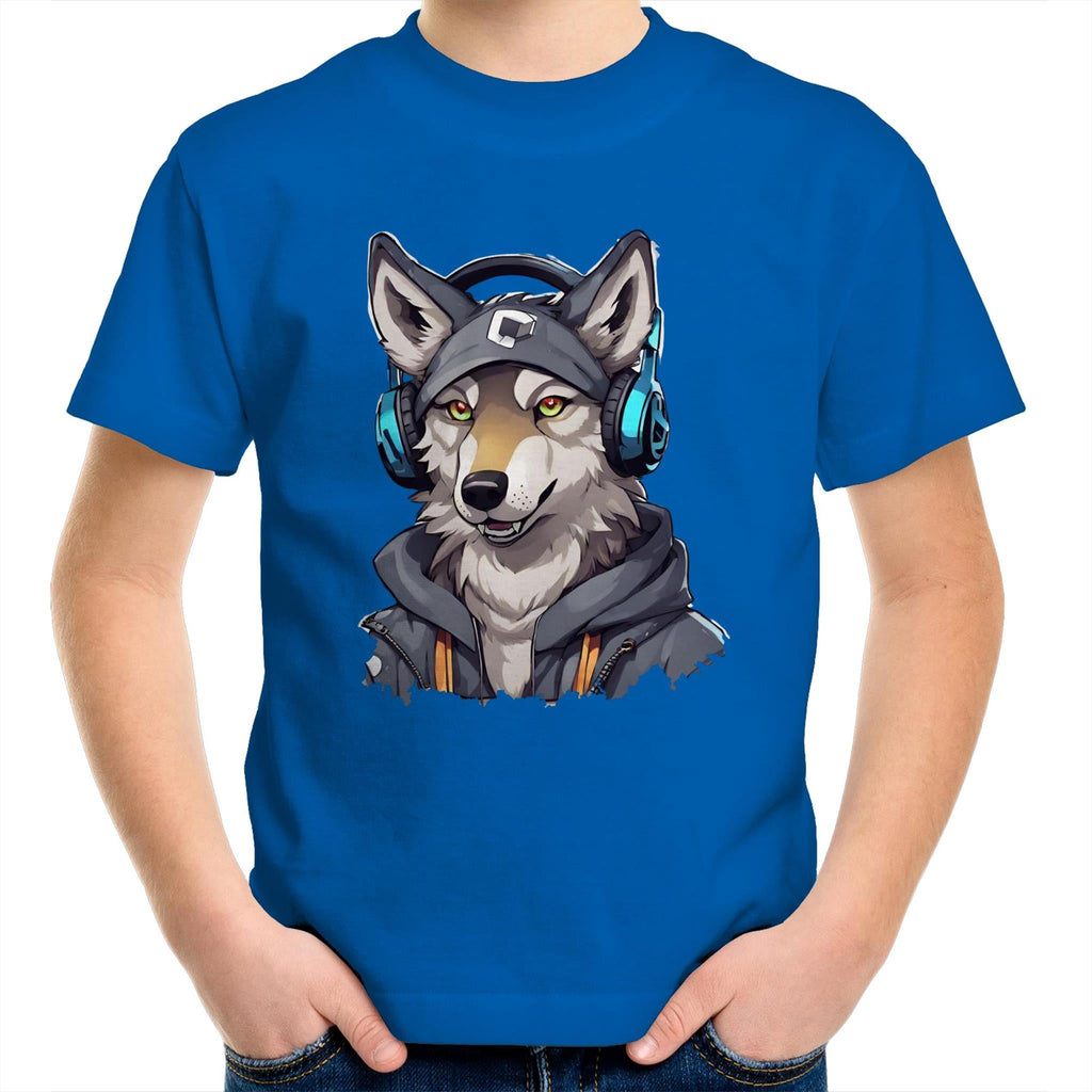 Gaming Wolf AS Colour Kids Youth TShirt Ogo Merch