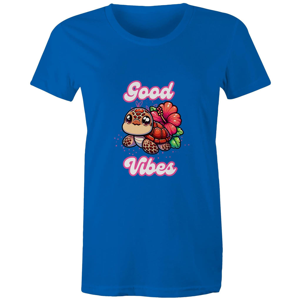 Good Vibes Turtle AS Colour - Women's Maple Tee Ogo Merch