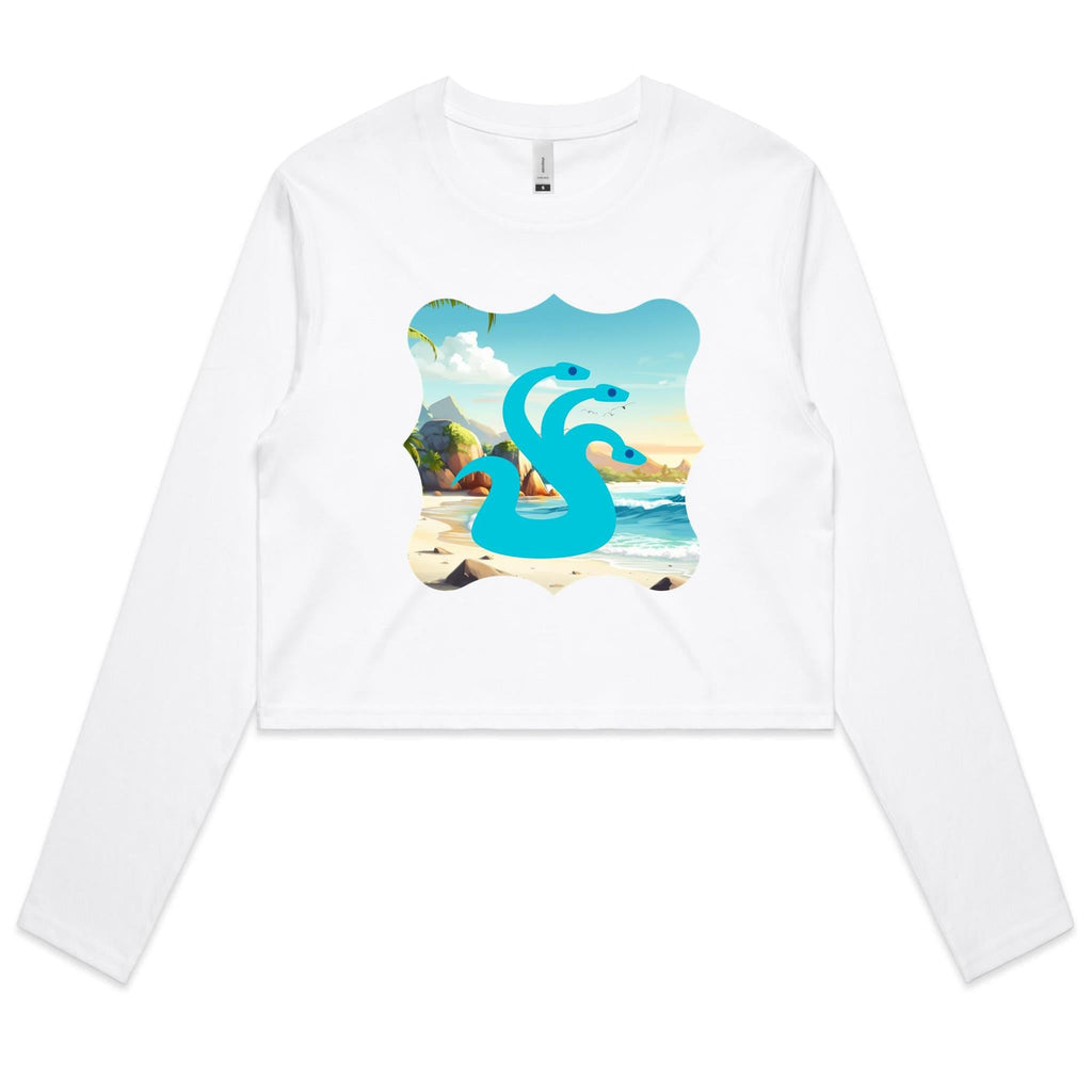 Beach Hydra AS Colour Women's Long Sleeve Crop Tee Ogo Merch