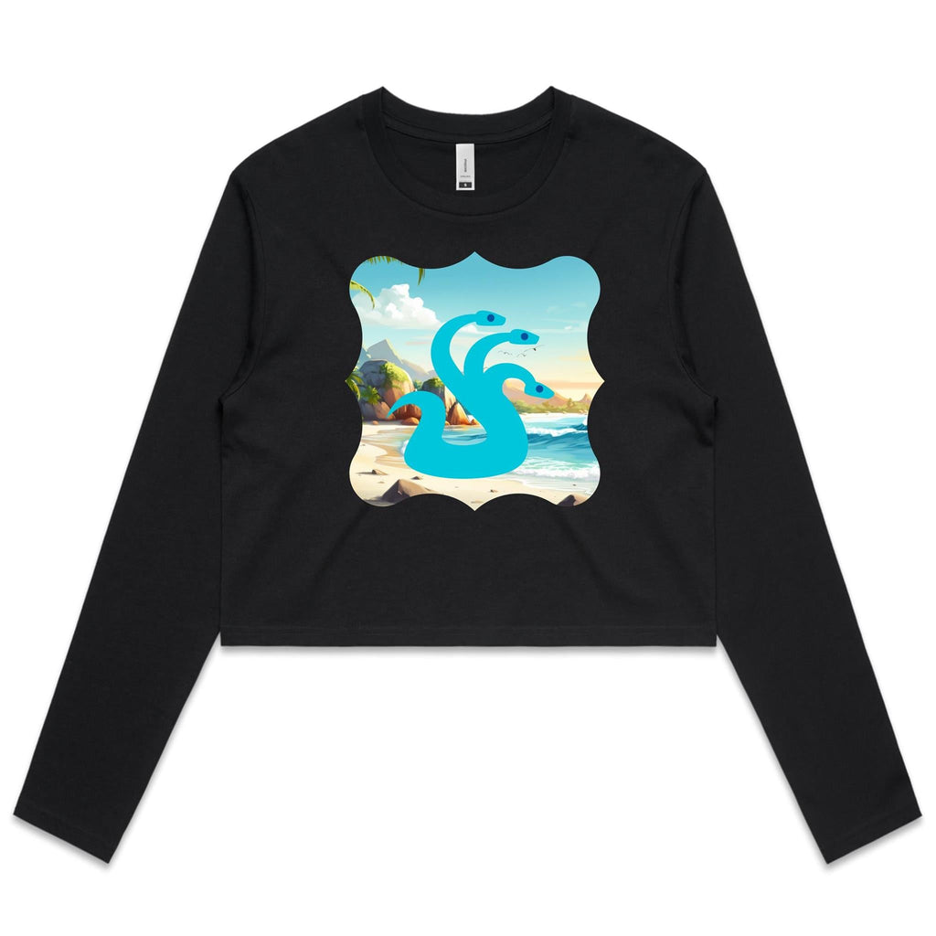 Beach Hydra AS Colour Women's Long Sleeve Crop Tee Ogo Merch