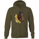 Sunflower Horse AS Colour Stencil - Pocket Hoodie Sweatshirt Ogo Merch